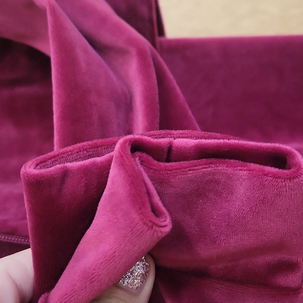 Marvel Wakanda, maroon velvet plush crop sweatshirt and flared bottoms. NWOT MED - Picture 9 of 15